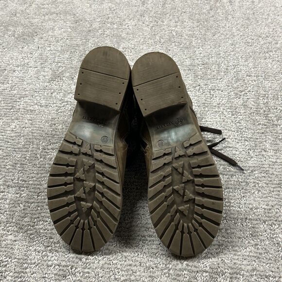 Dromedaris Kara Boots Womens 39 US 8.5 9 Suede Combat Heel Brown Green Leather - Picture 9 of 10